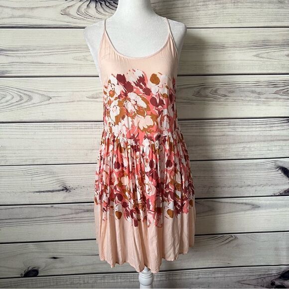 Intimately Free People Peach Floral Strappy Mini Dress - Picture 3 of 10